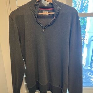 Faherty Men's Charcoal Zip-Up Sweater